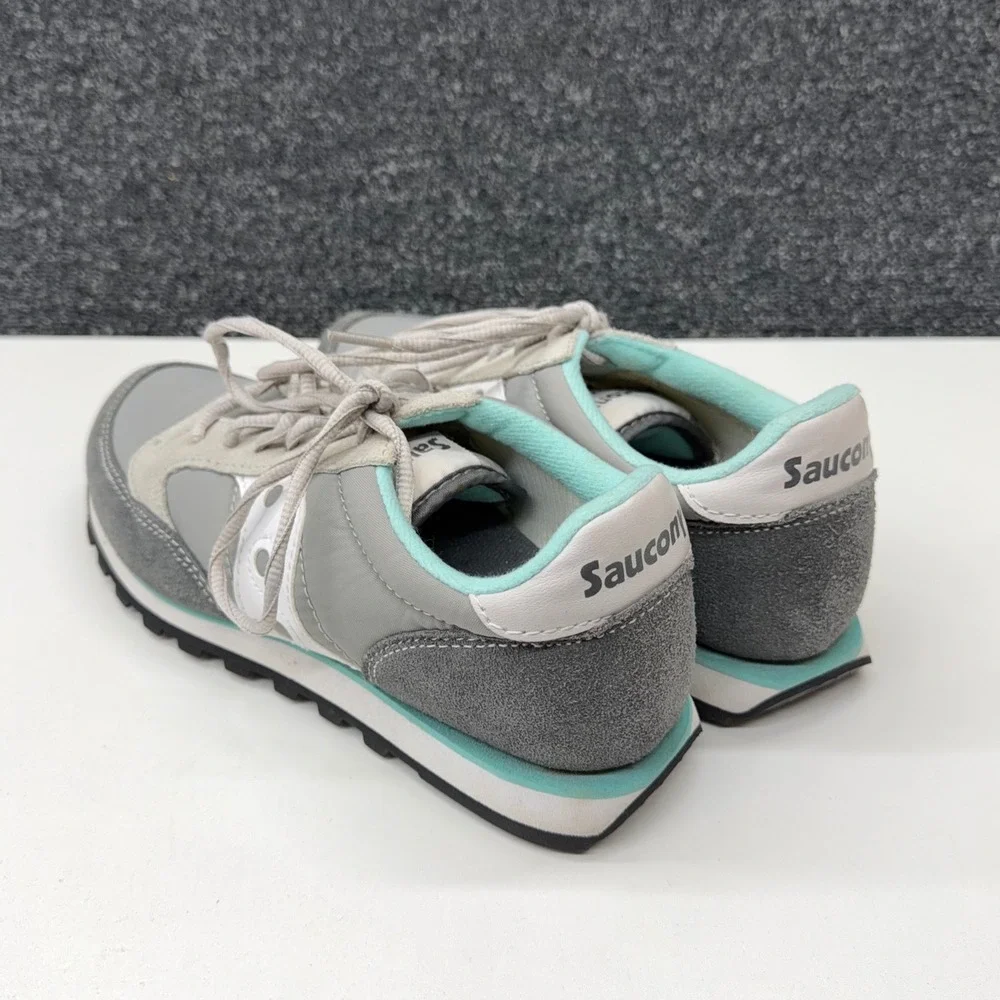 Saucony Jazz Low Pro Grey Mint Green Suede Nylon Sneakers 1866-103 Womens 7‎